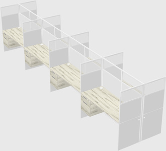 Shared rectangular cubicle