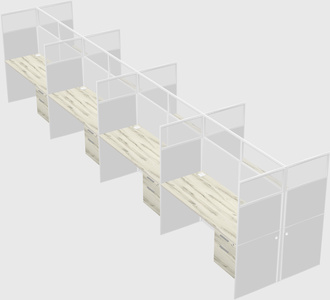 Shared rectangular cubicle
