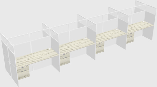 Shared rectangular cubicle
