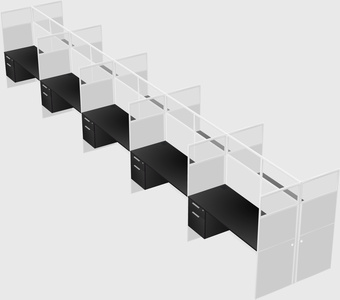 Shared rectangular cubicle