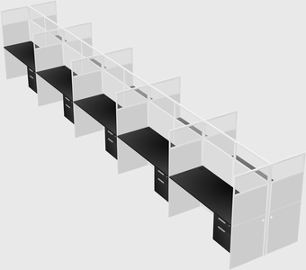 Shared rectangular cubicle