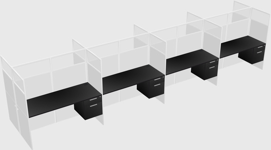 Shared rectangular cubicle