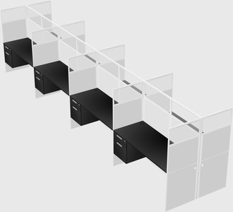 Shared rectangular cubicle
