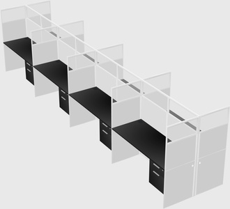 Shared rectangular cubicle