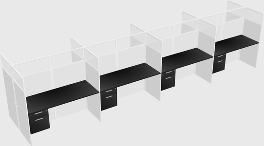 Shared rectangular cubicle