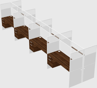 Shared rectangular cubicle
