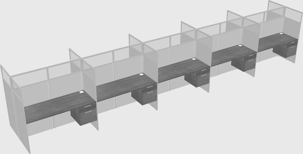 Shared rectangular cubicle