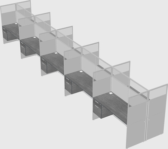Shared rectangular cubicle