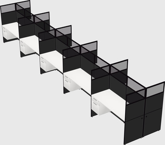 Shared rectangular cubicle