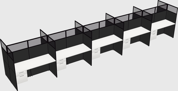 Shared rectangular cubicle