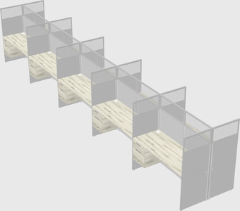 Shared rectangular cubicle