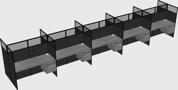 Shared rectangular cubicle