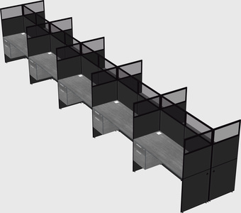 Shared rectangular cubicle