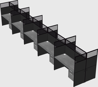 Shared rectangular cubicle