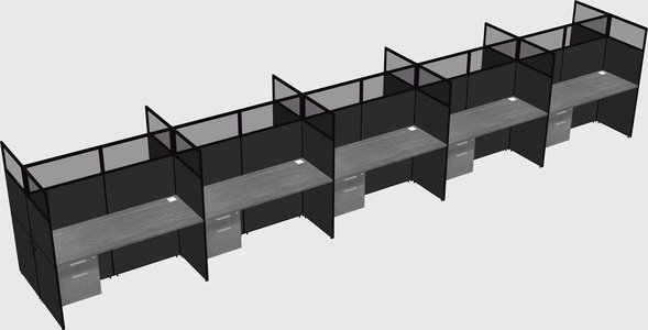 Shared rectangular cubicle