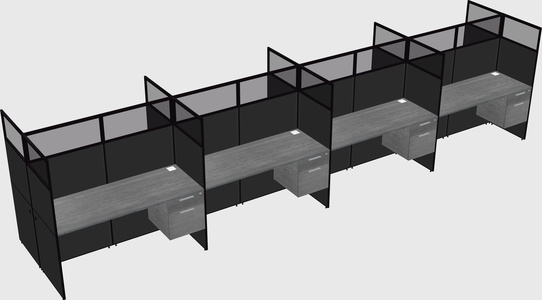 Shared rectangular cubicle