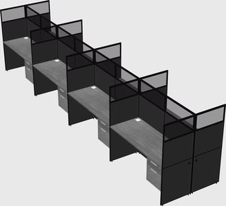 Shared rectangular cubicle