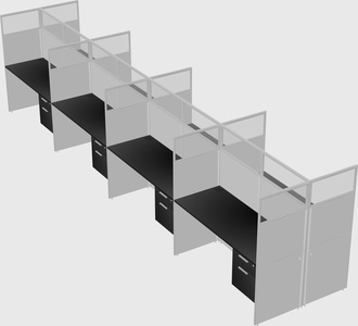 Shared rectangular cubicle