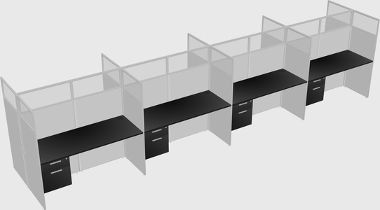 Shared rectangular cubicle