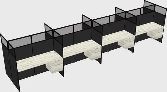 Shared rectangular cubicle