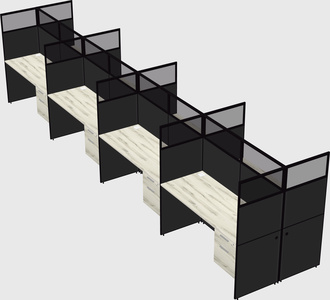 Shared rectangular cubicle