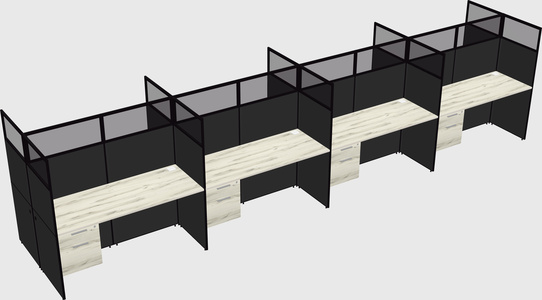 Shared rectangular cubicle