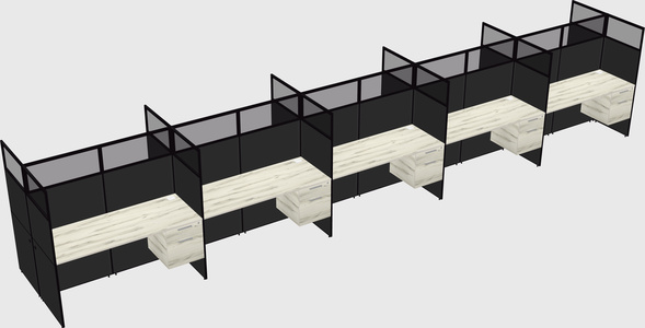 Shared rectangular cubicle