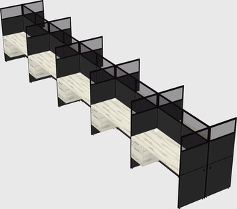 Shared rectangular cubicle