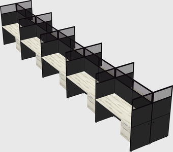 Shared rectangular cubicle