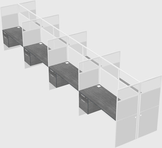 Shared rectangular cubicle