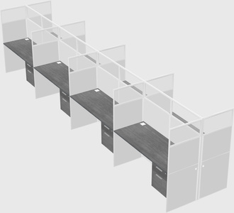 Shared rectangular cubicle