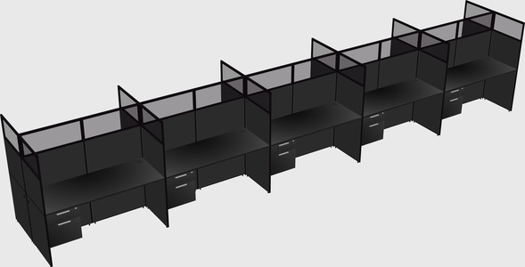 Shared rectangular cubicle