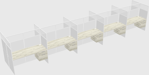 Shared rectangular cubicle