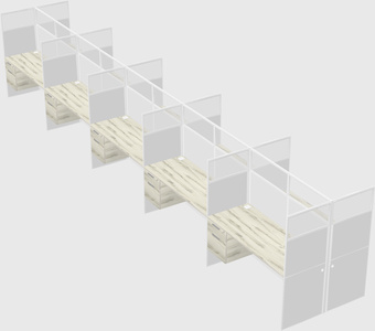 Shared rectangular cubicle