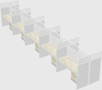 Shared rectangular cubicle