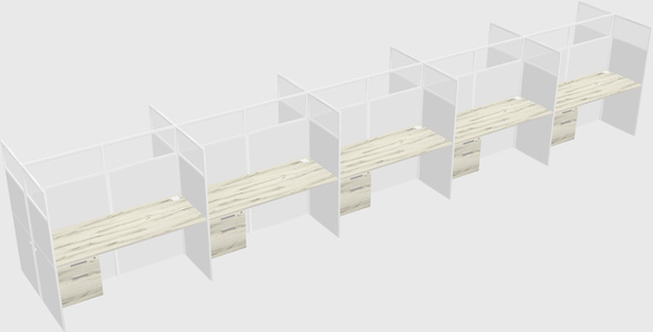 Shared rectangular cubicle