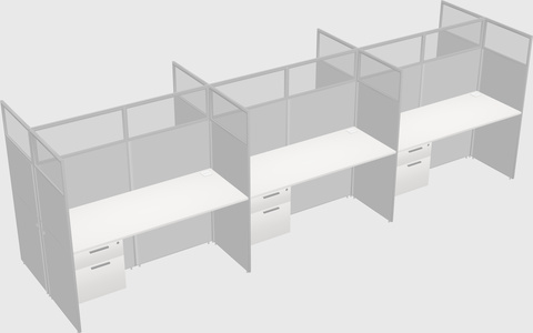 Shared rectangular cubicle