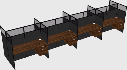Shared rectangular cubicle