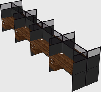 Shared rectangular cubicle