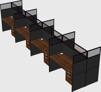 Shared rectangular cubicle