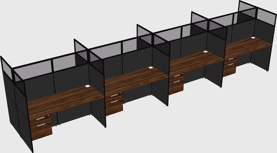 Shared rectangular cubicle