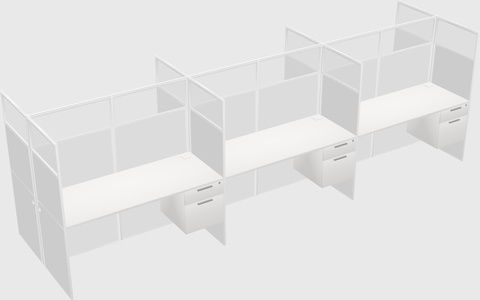Shared rectangular cubicle