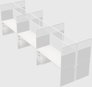 Shared rectangular cubicle