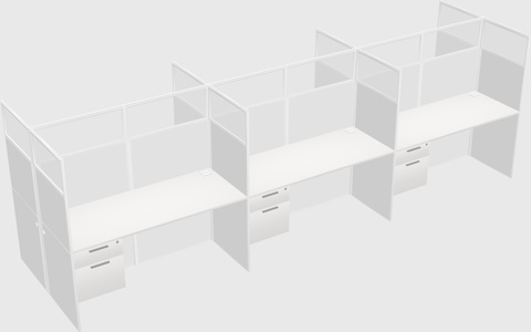 Shared rectangular cubicle