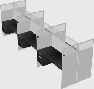 Shared rectangular cubicle