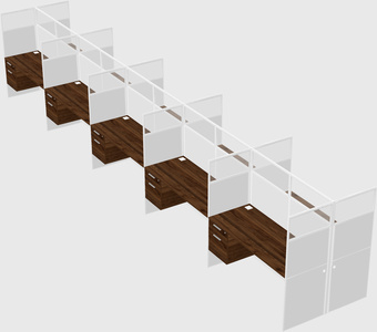 Shared rectangular cubicle