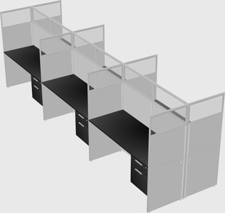 Shared rectangular cubicle