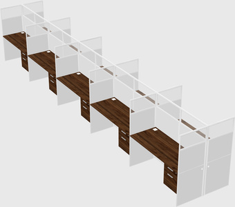 Shared rectangular cubicle