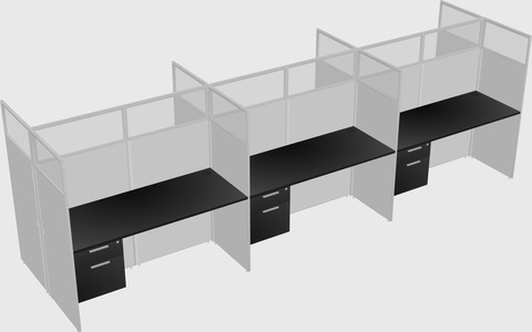 Shared rectangular cubicle