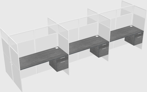 Shared rectangular cubicle